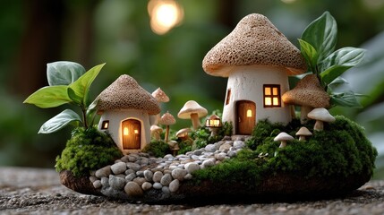 Fairy mushroom houses