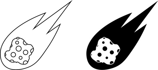 outline silhouette Comet icon set © Sutana