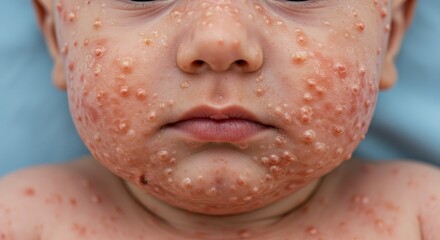 Close Up Photo of Baby Face with Skin Rash Health and Medical