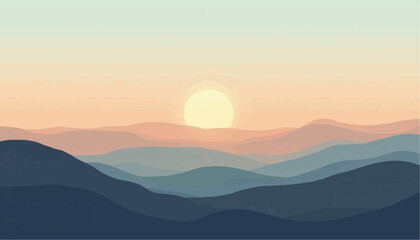 Obraz premium Mountain range at sunrise