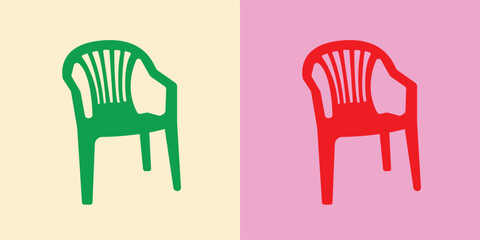 Illustration chair plastic unique design abstract