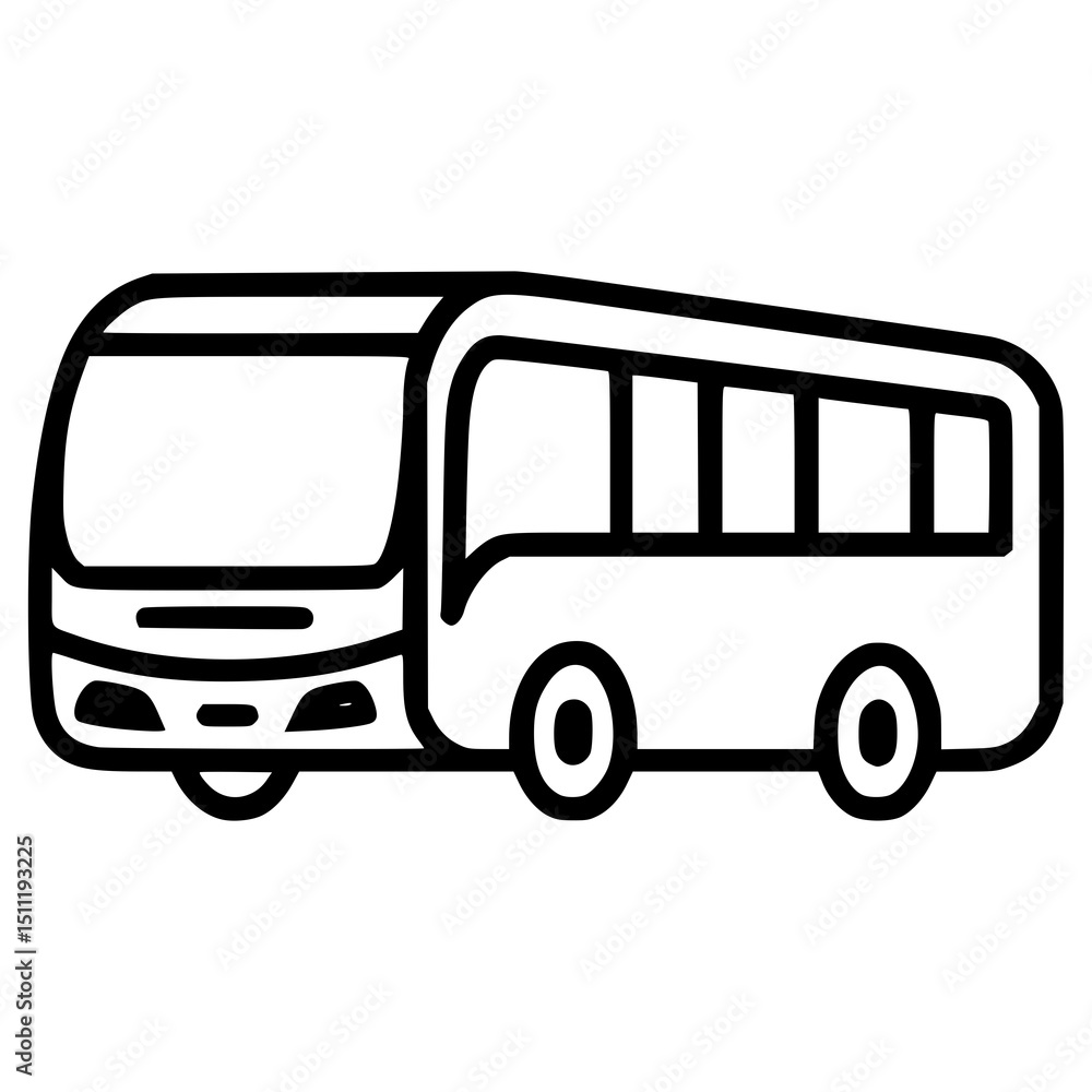 Poster icon of a simple bus design suitable for various uses