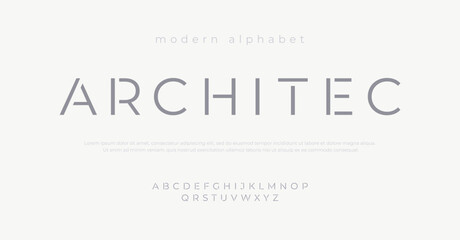 Future elegant alphabet font. Typography fonts for architect, real estate, apartment and construction logo design 