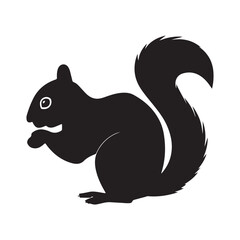Squirrel silhouette vector art illustration design graphic image
