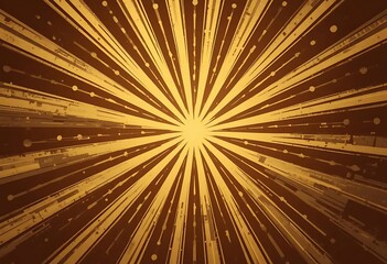 Golden rays emanate from a central source, a striking radial design