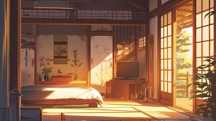 Anime Japanese style living room