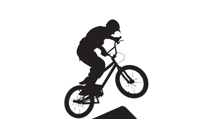 man bmx acrobatic figure silhouette
