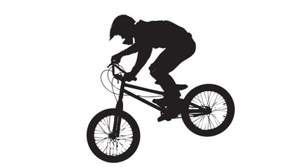 Fototapeta premium man bmx acrobatic figure silhouette