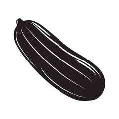 Zucchini illustration black and white vegetable healthy food vector art silhouette