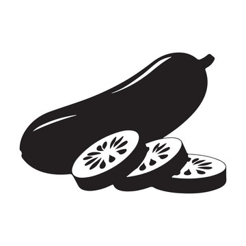 black zucchini slices, whole vegetable clip art preview