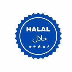 stamp text HALAL, badge text HALAL, label, tag, icon, stamp for packaging bag and boxes, label best choice label, best choice label