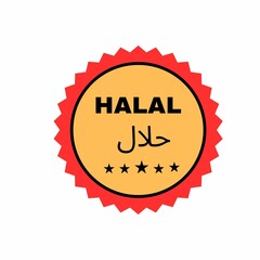 stamp text HALAL, badge text HALAL, label, tag, icon, stamp for packaging bag and boxes, label best choice label, best choice label