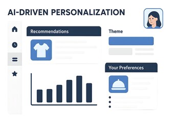 AI-Driven Personalization illustration with smart AI-driven personalization elements showing AI-driven personalization features


