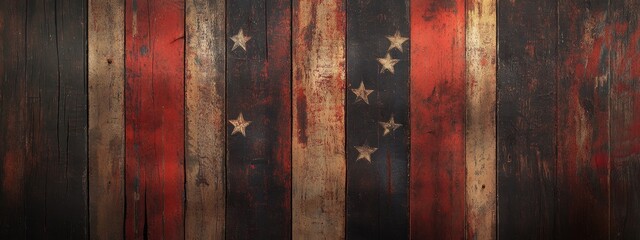 Patriotically-Themed Wooden Wall
