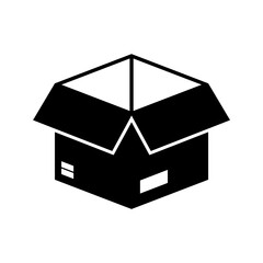 Cardboard box solid icon vector