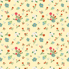 Floral seamless pattern in soft tones with Small little flower pattern background. Repeat pattern. a delicate and timeless style. Ditsy floral for fashion, texture, fabric, wallpaper, decor
