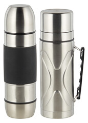 silver water bottle cut out isolated transparent background