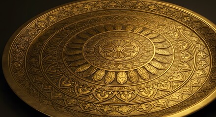 Golden paten ornate religious altar Corpus Christi eucharist