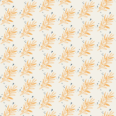 Fototapeta premium Seamless Floral Pattern with Navy and Yellow Flowers on Cream Background