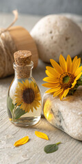 spa still life with essential oils