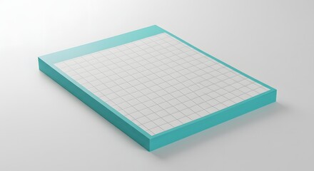 A Detailed Examination of a Flat Rectangular Object with Tiny Perforations on a Light Background