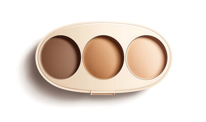 Illustrations of cosmetic products and teenage models in various makeup scenarios, isolated on white background for commercial beauty and skincare concepts.