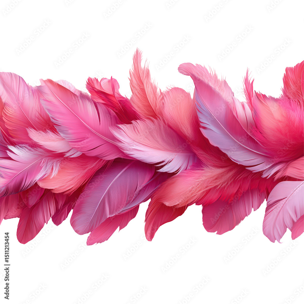 Aufkleber delicate pink feathers arranged in a row creating an elegant and beautiful texture