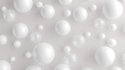 White pearl beads sphere of light and a pattern of blue water bubbles