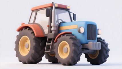 Obraz premium red tractor on white background
