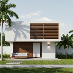 modern house in the park