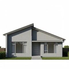 modern house with green grass