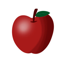 Simple illustration of apple in 2D style