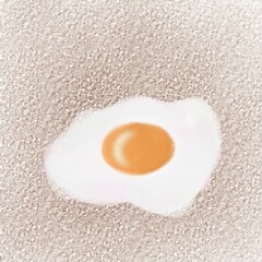 Simple illustration of egg in canvases style