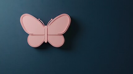 Obraz premium A pale pink butterfly graphic against a dark background.