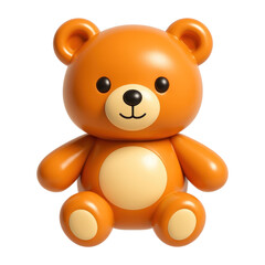 Obraz premium PNG Cute glossy teddy bear illustration.