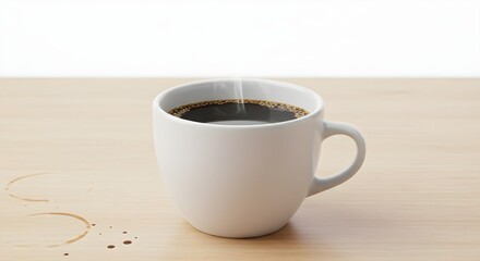 Warm Cup of Coffee Aromatic Brew, Steam Rising