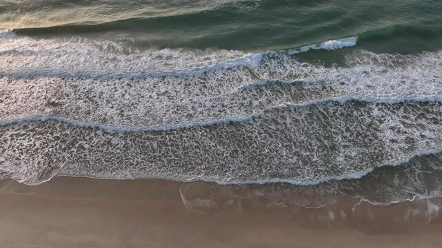 Florianopolis in Santa Catarina during a wonderful sunrise. Mo&ccedil;ambique Beach in aerial view.