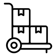 Fototapeta premium trolley box icon line