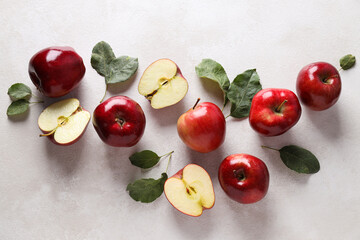 Red apples, concept of fresh and healthy food