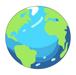 Cartoon Earth Globe Digital Icon Source Vectors Illustration 