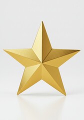 Obraz premium Golden Shiny Star Decoration on White Background Studio Shot