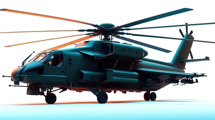 Modern Futuristic Military Helicopter Professional Editorial Photography