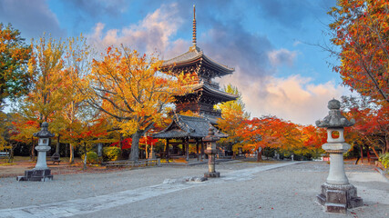  Shinnyodo or Shinshogokurakuji temple with beautiful autumn scenario in Kyoto, Japan