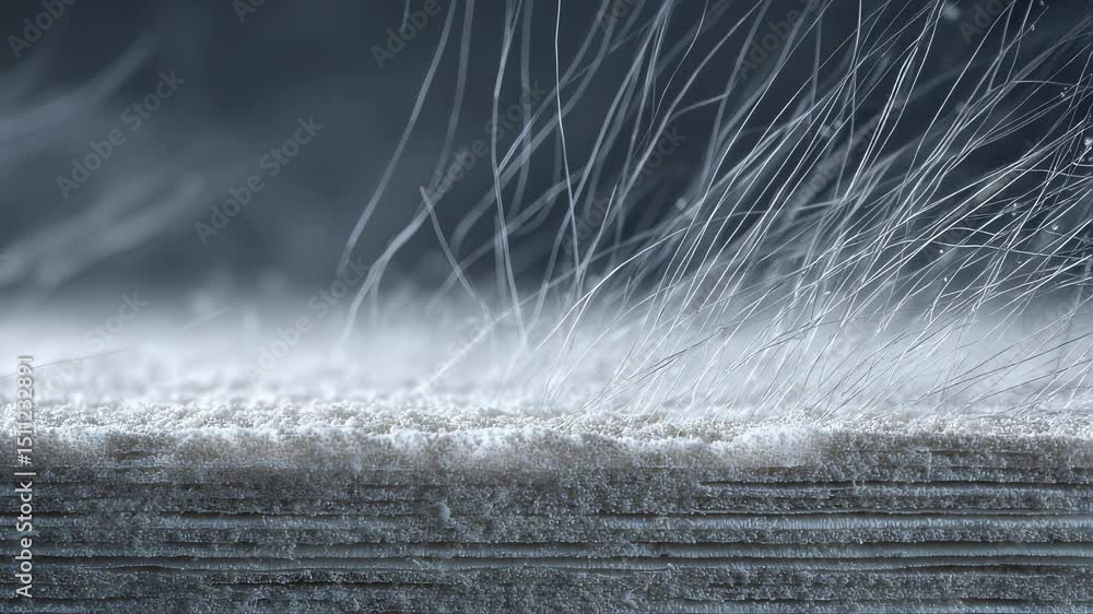 Poster conductive material strands are deposited onto a billboard surface by a 3d printer, highlighting the