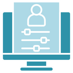 Admin Panel dual tone blue color, mini illustration icon. use for modern concept, print, UI, UX kit, web and app development. Vector related to account management, ecommerce, banking and finance.