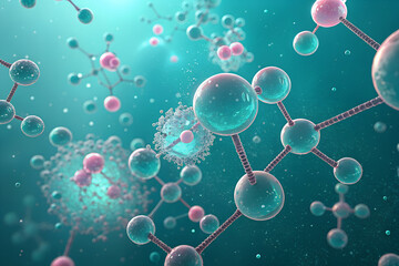 Colorful Molecular Structure with Atoms and Bonds – Scientific Chemistry Visualization
