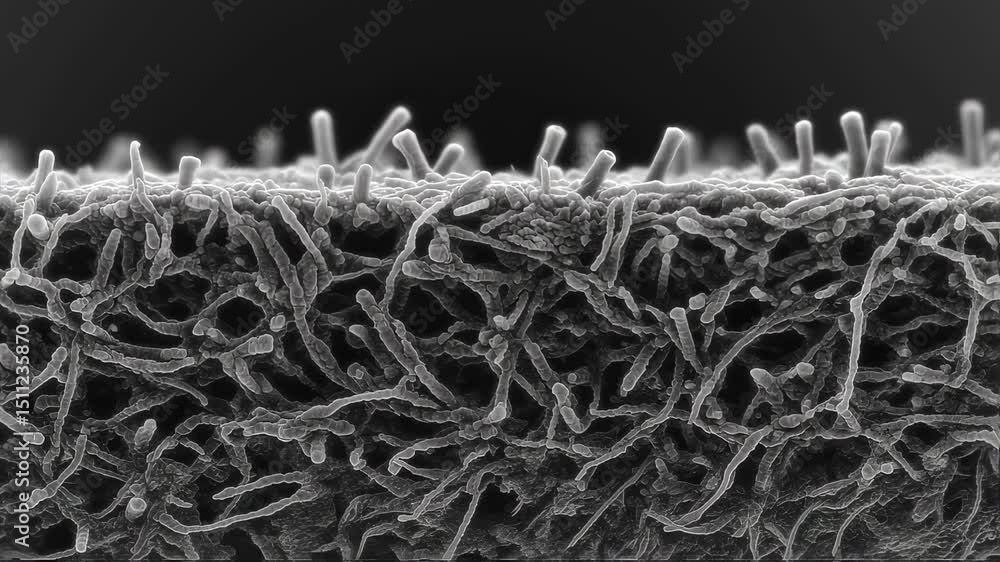 Poster precision engineered nanofibers aligning uniformly on rotating collection drum, revealing advanced n