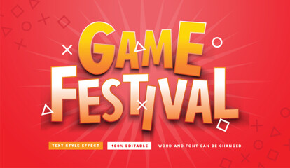 Text effect editable vector graphic of game festival, perfect for perfect for movie title, festival poster title, poster title, etc.
