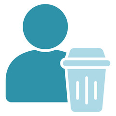 Delete User dual tone blue color, mini illustration icon. use for modern concept, print, UI, UX kit, web and app development. Vector related to account management, ecommerce, banking and finance.