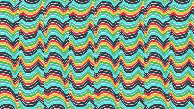 Coloured wavy stripes move across the horizon, simulating liquid.